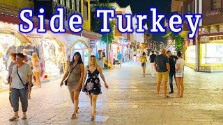 ANTALYA Side Turkey  Travel Guide 🇹🇷 Beautiful Walking Tour of Side Old Town 4K UHD side turkey [upl. by Birck]