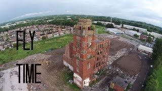 Flying Quadcopter over abandoned mill in Bamber Bridge [upl. by Ennahtebazile]