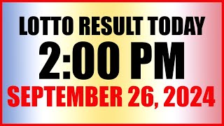 Lotto Result Today 2pm September 26 2024 Swertres Ez2 Pcso [upl. by Ileak259]