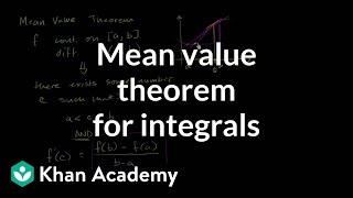 Mean value theorem for integrals  AP Calculus AB  Khan Academy [upl. by Htebyram]