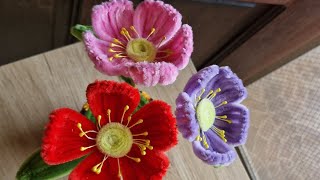 Eranthis Flower With Fuzzy Wiretutorial diy flowers handmade fuzzywire craft fypシ youtube [upl. by Stranger]