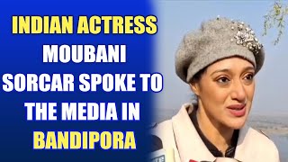 Indian actress Moubani Sorcar spoke to the media in Bandipora [upl. by Naraj]