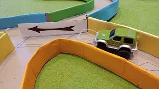 Cardboard toy track for a small electric car [upl. by Yole]