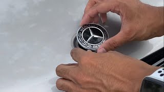 How to replace hood emblem on your Mercedes Benz C300 W204 OEM Black Hood Emblem [upl. by Winnick]