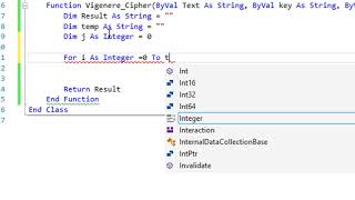 Vigenere Cipher Encryption in VB 2015 [upl. by Kimberli]