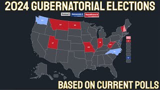 2024 United States Gubernatorial Elections Map based on the latest polls [upl. by Yengac338]