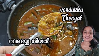 Kerala Style Vendakka Theeyal  വെണ്ടയ്ക്ക തീയൽ  Ladies Finger Curry [upl. by Polky]