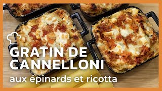 Gratin de cannelloni aux épinards et ricotta [upl. by Niletak665]