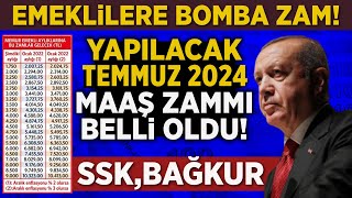 Emeklilere 2024 Temmuz maaş zam oranları belli oldu Emekliye müjde [upl. by Name]