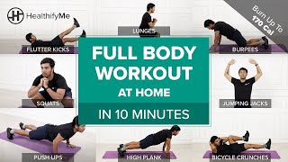 FULL BODY WORKOUT At Home In 10 Minutes  Cardio Workout At Home  No Equipment Workout HealthifyMe [upl. by Darnok]