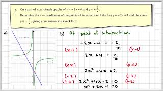 Finding the exact x coordinate of the intersection of two curves [upl. by Zzabahs799]