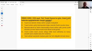 VİDEO 8 SGS TİCARET HUKUKU Ticaret Sicili 2Haksız Rekabet [upl. by Inod]