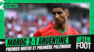 JO 2024  Football H  Maroc 21 Argentine premier match et première polémique [upl. by Nednil417]