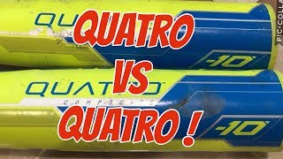 28quot amp 30quot Rawlings Quatro vs 31 quot Quatro USA Baseball Bat Comparison [upl. by Neelloc]