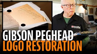 Restoring a Gibson peghead logo with a frisket [upl. by Lazar]