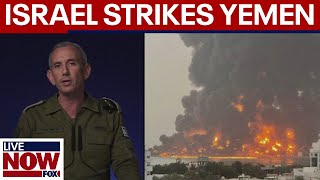 BREAKING Israel strikes Yemen after Houthis attack Tel Aviv  LiveNOW from FOX [upl. by Macdougall158]