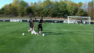 Soccer shooting exercise  Combination play drill  Nike Academy [upl. by Eimmot]