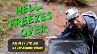 I bought a BACKPACKING Chair  REI Flexlite Air [upl. by Lexis]