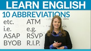 Learn English 10 abbreviations you should know [upl. by Claudette449]