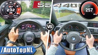 BMW 440i Gran Coupe xDrive vs Audi S5 Sportback Quattro ACCELERATION SOUND amp POV by AutoTopNL [upl. by Nirehtac]