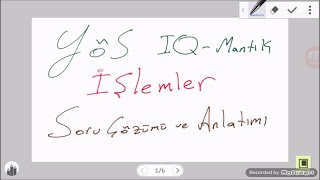 Yös iq işlemler konusu soru çözümü ve anlatımı [upl. by Aivil]