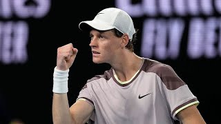 Italys Jannik Sinner wins Australian Open with 5set victory over Russias Daniil Medvedev [upl. by Freddi]