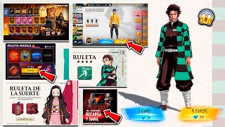 MOSTRANDO TODOS LOS PREMIOS DE LA AGENDA SEMANAL  RULETA TANJIRO DESCUENTOS amp MAS FREE FIRE [upl. by Treblah]