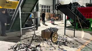 Testing the Double Shaft Shredder Machine with conveyor belt integration  Recycling Equipment [upl. by Jana11]