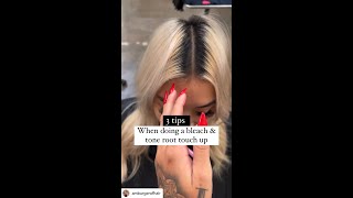 Bleach and tone root touch up tips blonding [upl. by Ahkos]