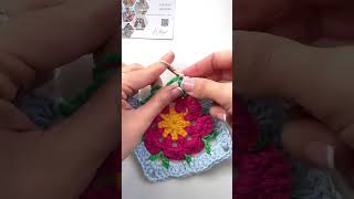 Watch tutorial on making a floral granny square [upl. by Sybley]