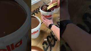 Nutella bucket nutella chocolate nutellachocolate icecream food satisfying trending shorts [upl. by Alasdair968]