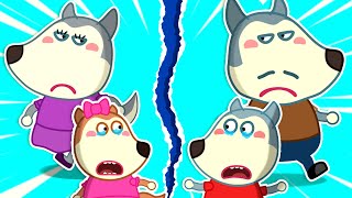 Mommy Dont Be Angry with Daddy  Kids Stories About Mommy Wolf Family  Cartoons for Kids [upl. by Elleral]