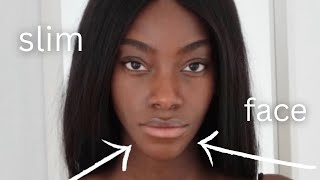 9 ways to get SLIMMER FACE amp defined jawline [upl. by Ahsinac]