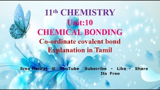 Coordinate covalent bond in Tamil  Unit 10  11th Chemistry [upl. by Anamuj823]