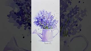 How to paint loose Lavender in watercolor watercolorpainting howtopaint handpainting [upl. by Welford]