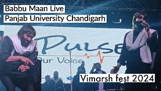 Babbu Maan Live Panjab University Chandigarh Vimarsh 2024 Kisani Andolan 20 [upl. by Nitnerb35]