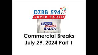 Buena Manong Balita Commercial Breaks July 29 2024 Part 1 [upl. by Fricke]