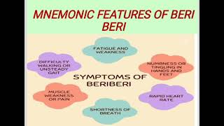 MNEMONIC FEATURES OF BERI BERImedicinelectures medicineeducationtalks indianmedicallecture [upl. by Betthezel]