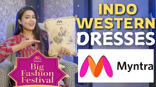 All new Festive special INDO WESTERN dresses from MYNTRA  Sale  ethnic dresses Tryon gimaashi [upl. by Valerye]