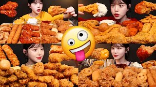 EAT WITH BOKI MUKBANG CRUNCHY CHICKEN COMPILATION 💯 SATISFYING SOUND EATING SHOW [upl. by Ibrab]