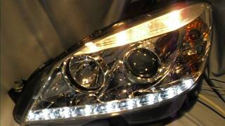 SWDRL Scheinwerfer Mercedes W204 LED Tagfahrlicht R87 by SWTuning [upl. by Postman]