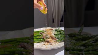 Obsesionada con estos espárragos con salsa de tahini y anchoas al estilo César Receta en IGTIKTOK [upl. by Lachish]