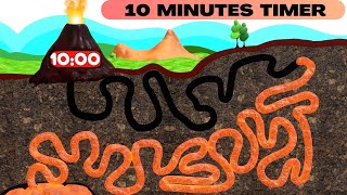 10 Minute Timer  10 minute timer with VOLCANO  10 Minute Timer Bomb [upl. by Roinuj]