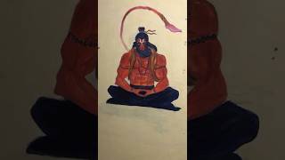 Hanumanji ki drawing in wall 2 day draw art viralshort artdrawing trending [upl. by Munster]