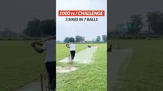 Wait for the last ball 😱 1000rs challenge gone wrong💰 trending cricket shorts funnyRathore55 [upl. by Holub482]