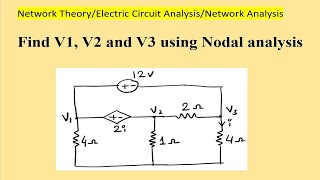 Find V1 V2 and V3 using Node analysis [upl. by Dev35]