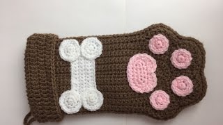 Easy DIY Crocheted Dog Paw Christmas Stocking  Step by step directions [upl. by Thilda]