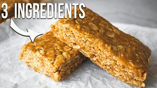 ONLY 3 Ingredients  NO BAKE Oatmeal Bars [upl. by Doloritas]