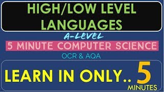 Tutorial 12 High and Low Level Language in 5 minutes [upl. by Yelyr633]