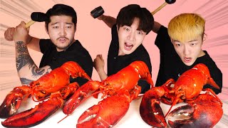 ENG SUBWOW Three Lobster EatWith My Best FriendsMukbang🦞Seafood Korean ASMR 후니 Hoony Eatingsound [upl. by Atikel]